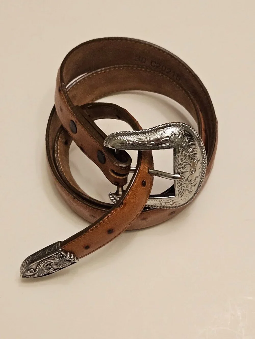 Justin Women's Top Grain Cowhide Western Belt. Made in USA Size 30